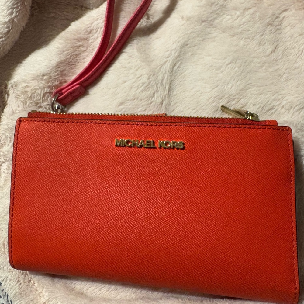 Michael Kors Vibrant Red Clutch Wristlet